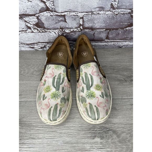 Ariat Ryden Cactus Flamingo Print Slip On Casual Shoes Women’s Sz 8.5B US/39EU - Picture 15 of 16